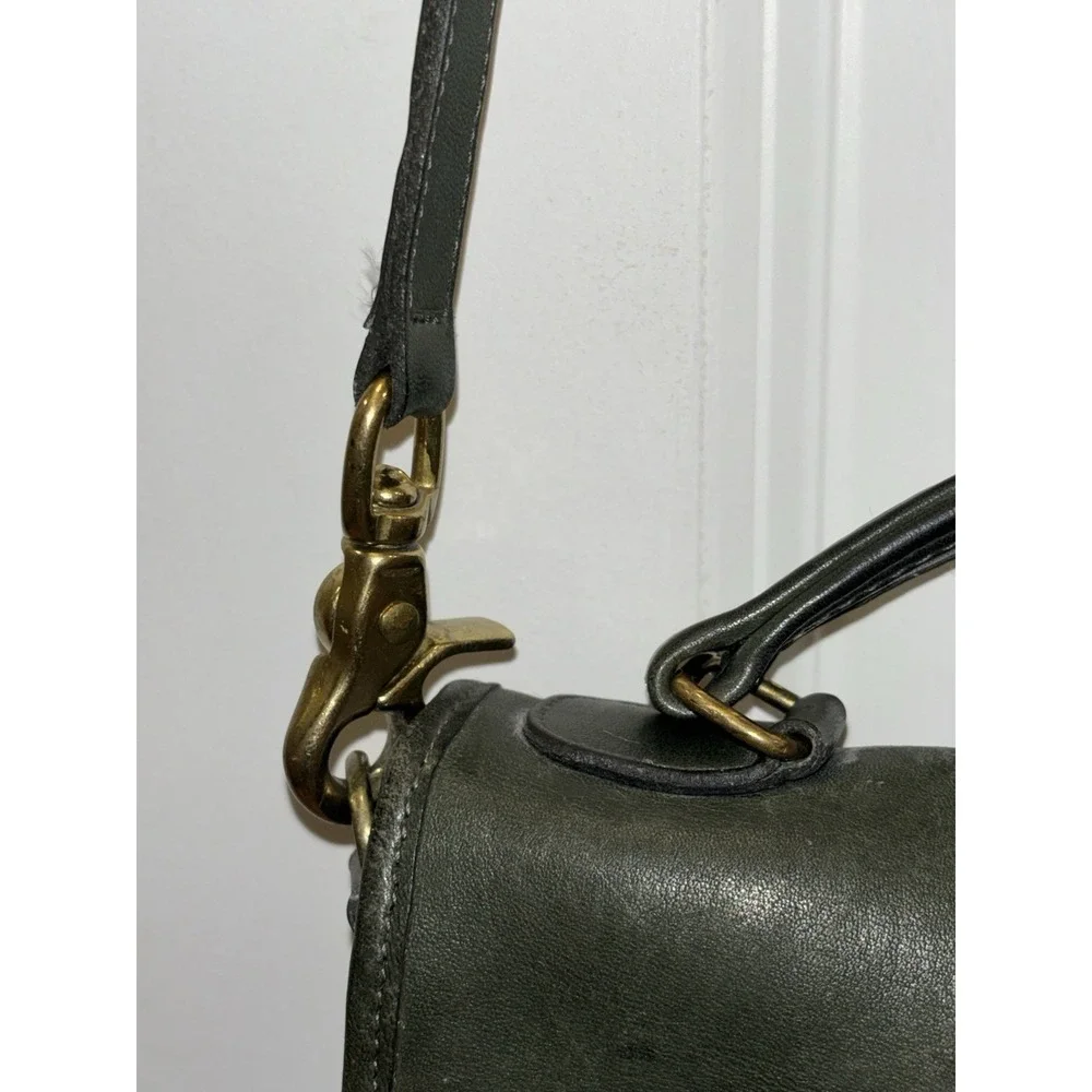 Vintage Coach Station Bag Emerald Green 9x9.5